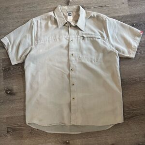 North Face Green/Gray Button up shirt